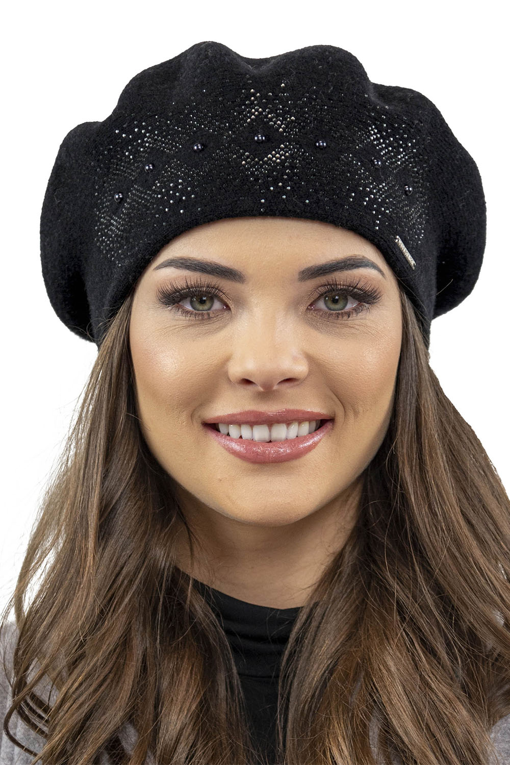 Vivisence Women's Winter Beret Autumn Wool Warm Elegant Style 7050, black