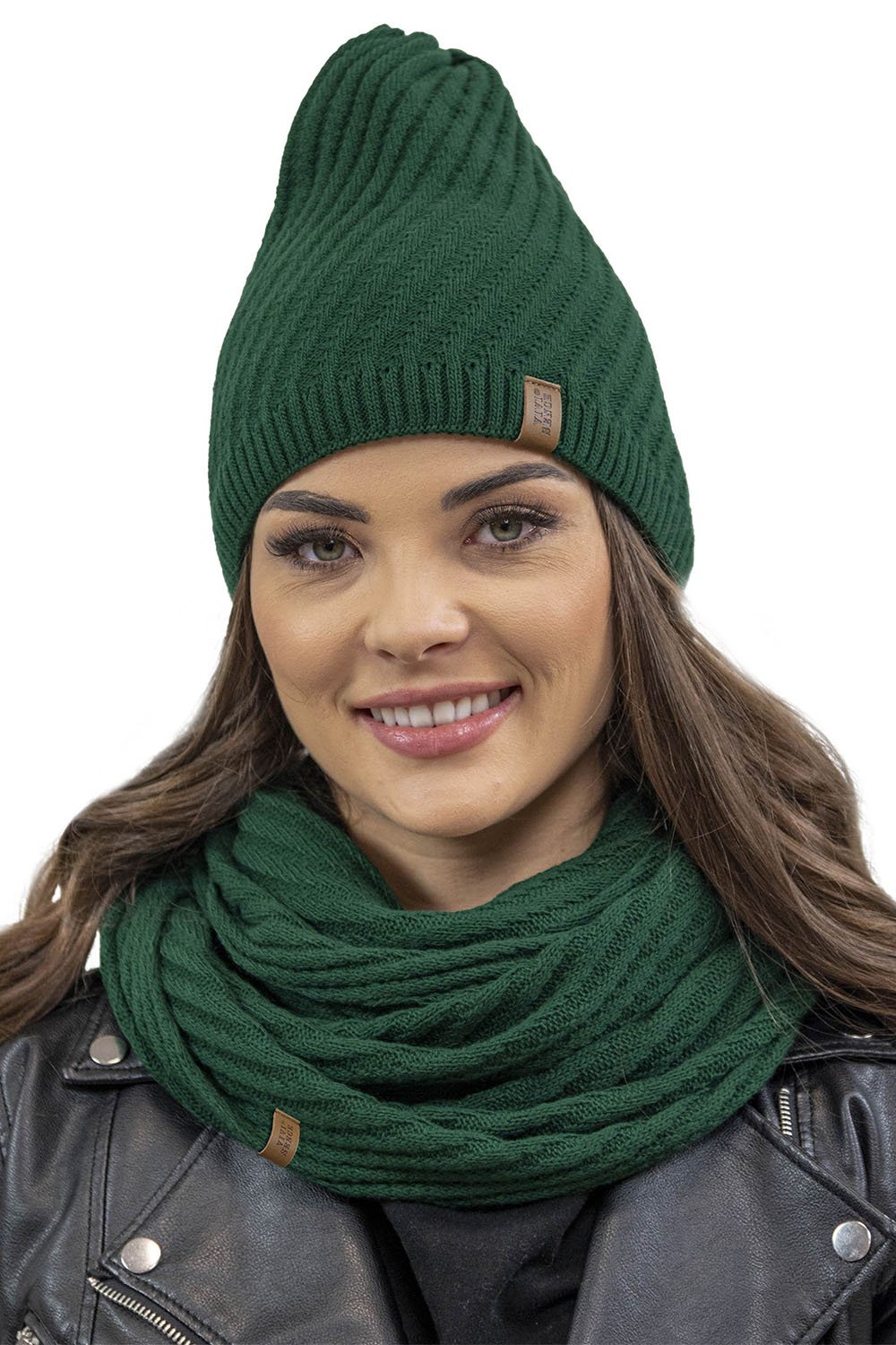 Vivisence Damen Loopschal Zweifach Gefaltet Ideal Für Kalte Wintertage 7017S, grün