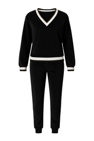 Vivisence Women Tracksuit Velour Set Ribbed Cuffs Comfortable Loungewear 9201, 