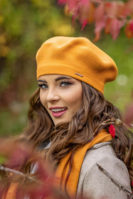 VIVISENCE Damen Baskenmütze Warm und Gemütlich Kälteschutz und Komfort 7005, honig