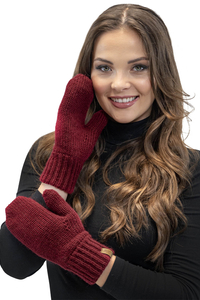 Vivisence Moufles Femme Hiver Confort Pour Les Journées Froides 7015, bordeaux
