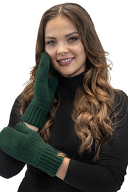 Vivisence Damen Winter Set Mütze Schal Fäustlinge Fleecefutter Gegen Kälte, grün