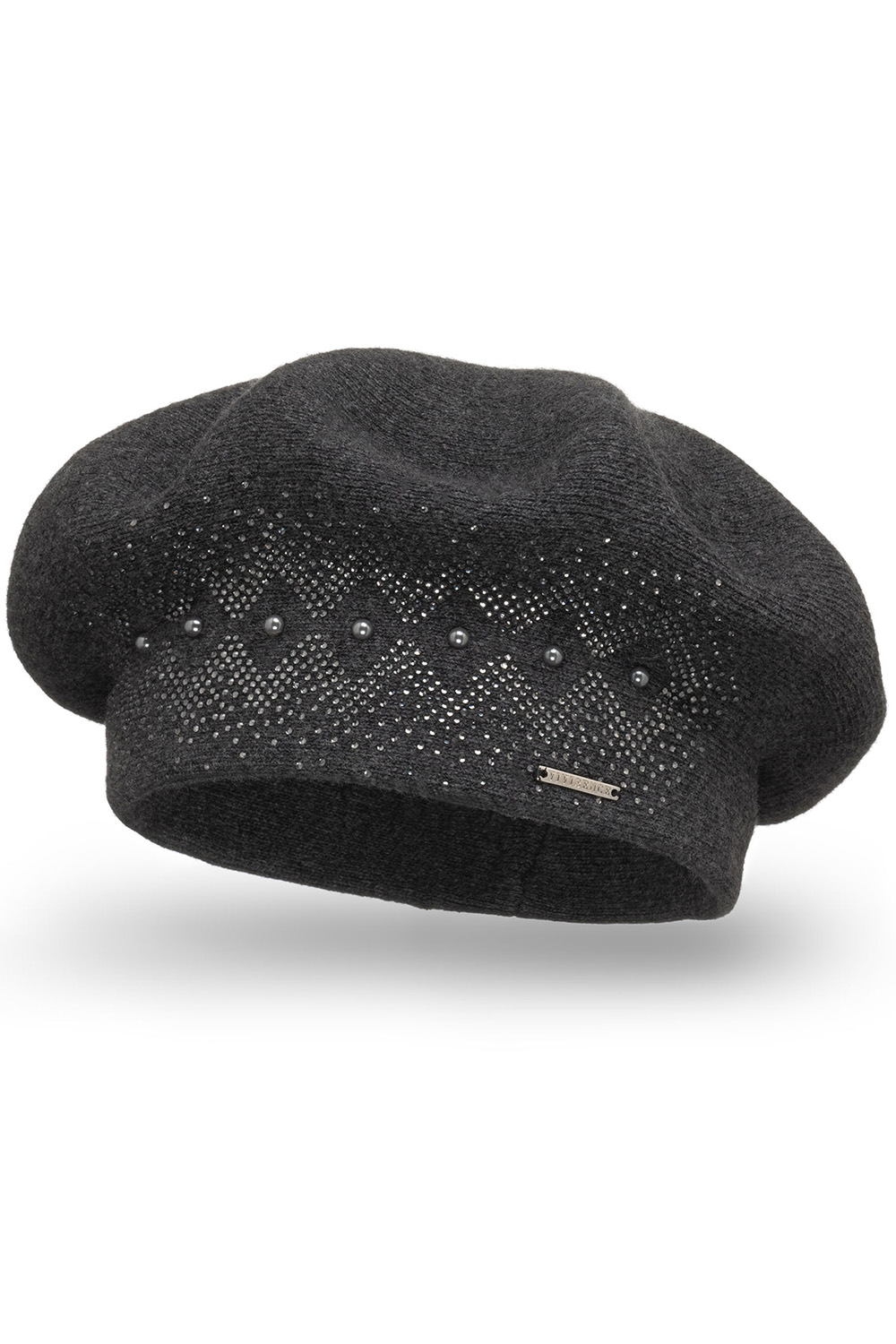 Vivisence Damen Baskenmütze Winter Herbst Warme Barette Wolle Elegante Stil 7050, dunkelgrau
