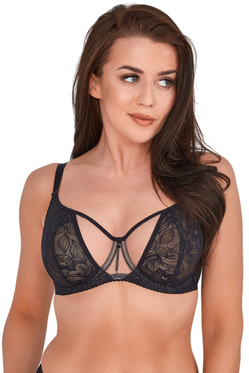 Gaia Lacy non-padded bra 1208 Delia , Black
