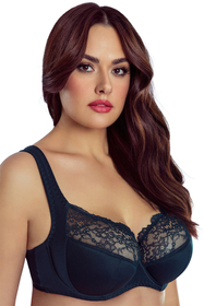 Vivisence Soutien Gorge Semi Rembourré Femme Dentelle Florale Bretelles Réglables Armatures Confort Quotidien Fermeture À Crochets 1056, vert