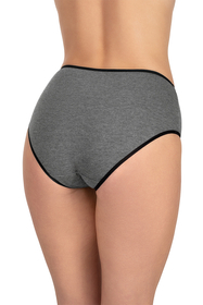 Vivisence Culotte Classique Slip pour Femme Lot de 3 Figi Silhouette Élégante 4016, bande noire : gris/gris foncé/gris