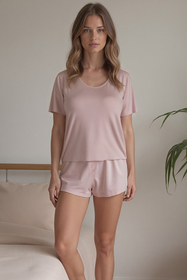Vivisence Women's Pyjamas T-Shirt Viscose Relaxed Cut Comfort For Every Night 2200, 