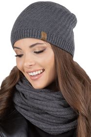 Vivisence Damen Mütze Winter Verlängertem Schnitt Wärmendem Garn Herbst 7017, dunkelgrau