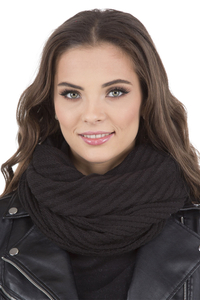 Vivisence Écharpe Tube Femme Double Épaisseur Idéale Pour Journées Froides 7017S, noir