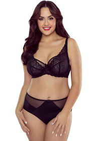 Vivisence Soutien-gorge doux dentelle tulle armatures, noir