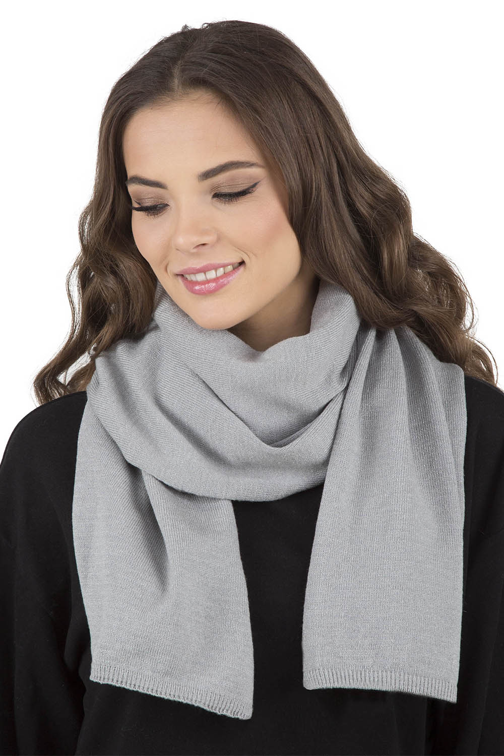 Vivisence Elegant Women's Winter Set Beret And Scarf With Classic Design And Floral Decoration Made Of Warm And Soft Fabric With Wool Blend Ideal For Cold Winter Days, Light Grey