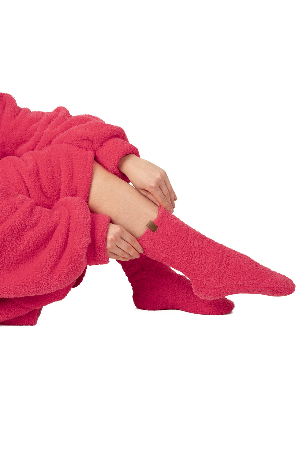 Vivisence Chaussettes Douces et Chaleureuses Pour l'Hiver Longueur Derrière la Cheville Matière Confortable et Résistante Idéales Pour Offrir et Se Détendre, framboise