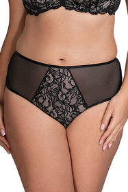 Vivisence Dame Slip Unterhose Hoher Bund Spitze Netz Elegant Stilvoll Geblümt 1063, 