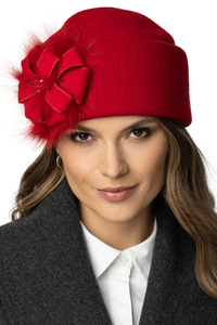 Vivisence Bonnet Femme Toque Laine Vierge Fait Main Chaud Idéal Pour L’Automne 7093, rouge