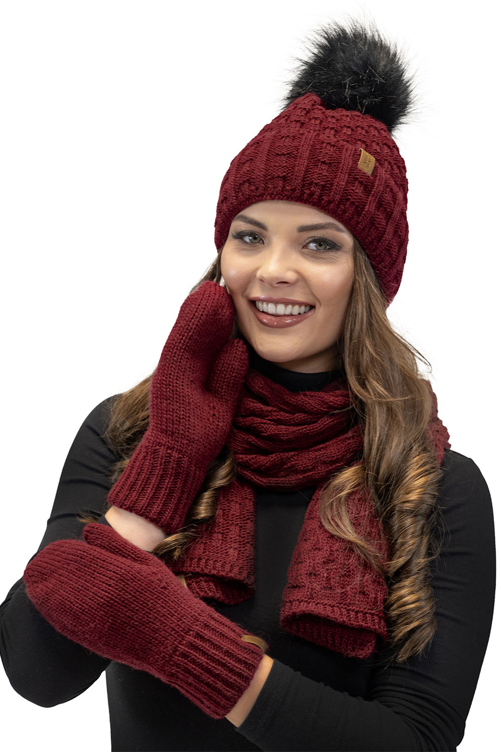Vivisence Women's Winter Scarf Soft And Warm For Cold Days 7015S, maroon