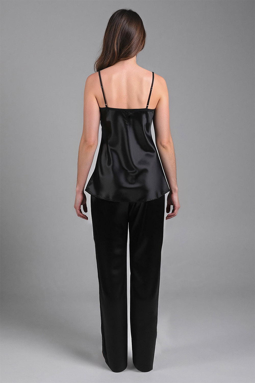 Vivisence Pyjama Ensemble Satin Bretelles Réglables Idéal pour la Nuit 2035, 