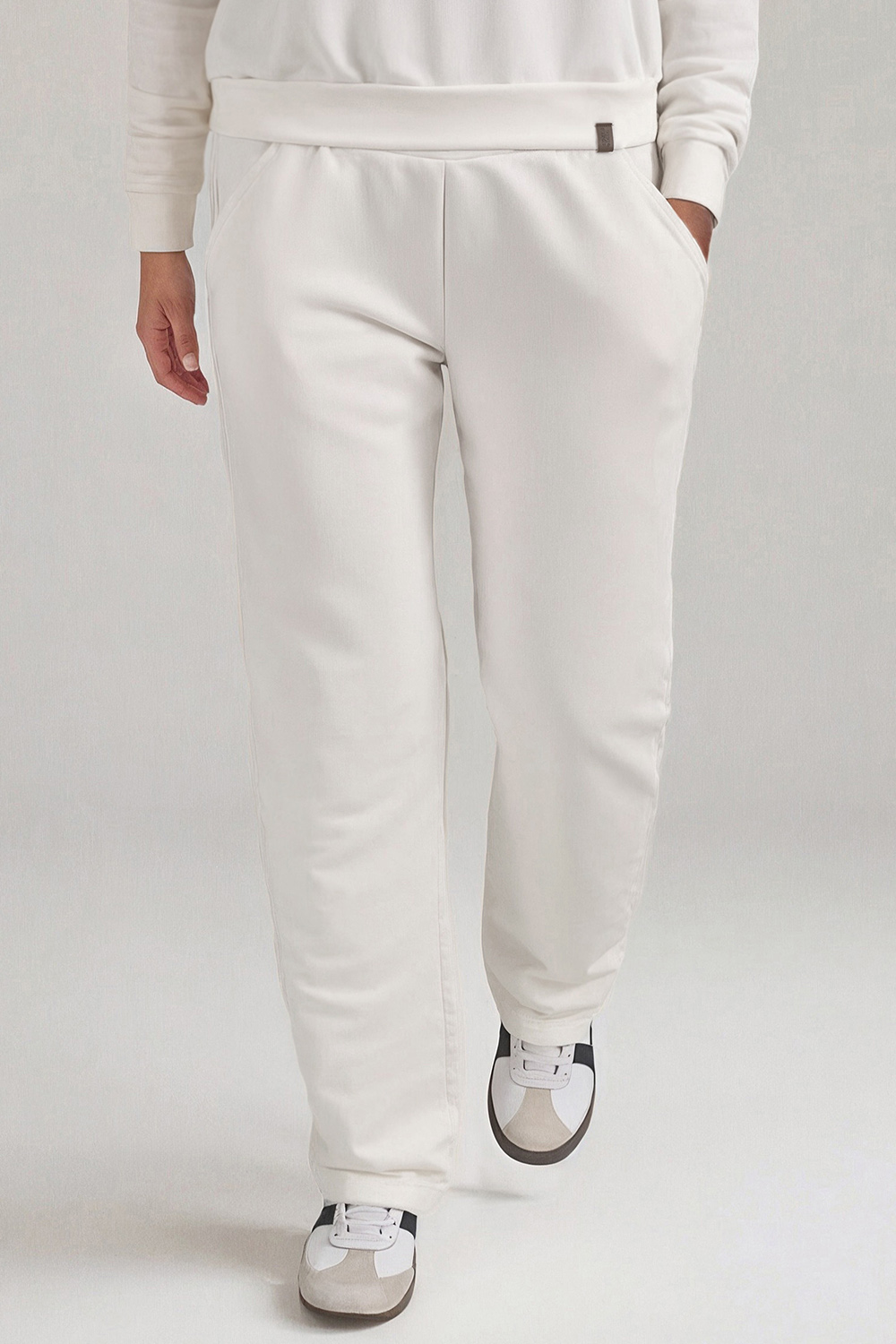 Vivisence Pantalon De Survêtement Femme Confortable Taille Élastique Jambes Larges Poches Latérales Tissu Doux Coton Mélangé Pour Sport Maison Balade Détente Quotidienne 9102, 