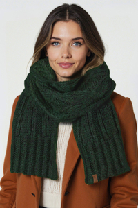 Vivisence Femme Écharpe Hivernale Laine Et Coton Douce Et Chaude Au Quotidien, vert