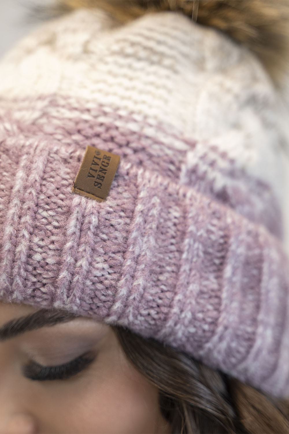 Vivisence Women's Pom Pom Hat Fleece Lined Winter Set With Matching Pom 70107, Pink