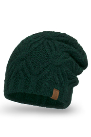 Vivisence Femme Bonnet Hiver Laine Agneau Maille Fantaisie Chaleur Confort, vert