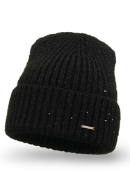 Vivisence Bonnet Femme Hiver Tricot Classique Ajustement Parfait 7088, noir