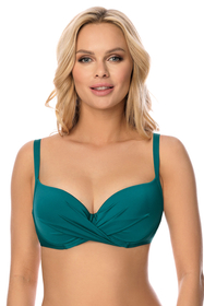 Vivisence Womens Swimwear Bra Push Up Bikini Top With Removable Padding Adjustable Back Straps, green