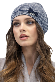 Vivisence Damen Mütze Winter Strickmütze Warme Wintermütze Wollzusatz Elegante 7003, dunkelblau