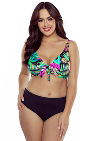 Vivisence Bikini Oberteil Damen Bügel Schleife Formend Stützfunktion 3203, tropisch