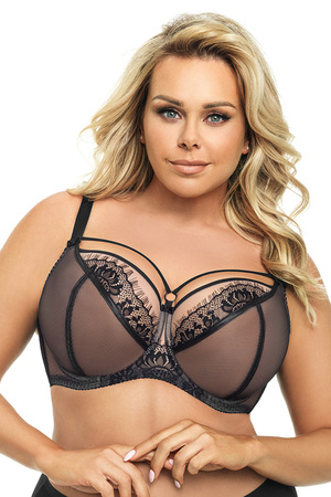 Gorsenia underwired lace non padded bra K496 Paradise, Black