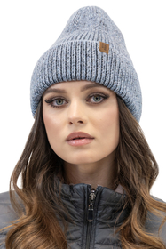 Vivisence Damen Mütze Winter Strickmütze Zweifarbigem Wärmendem Garn Herbst 7098, blau