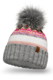 Vivisence Bonnet À Pompon Femme En Fil Chaud Effet Antistatique Pour L’Hiver 7099, gris