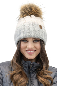 Vivisence Bonnet À Pompon Femme Doublé Polaire Ajustement Parfait Pour L’Hiver 70101, gris clair