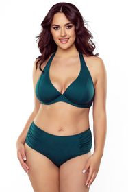 Vivisence Dame Bikini BH Oberteil Soft Musterlos Bademode Strandmode 3215, grün