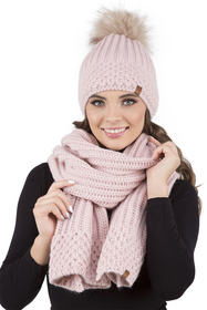 Vivisence Knitted Classic Scarf For Women Soft And Warm Everyday Look 7016S, powder pink