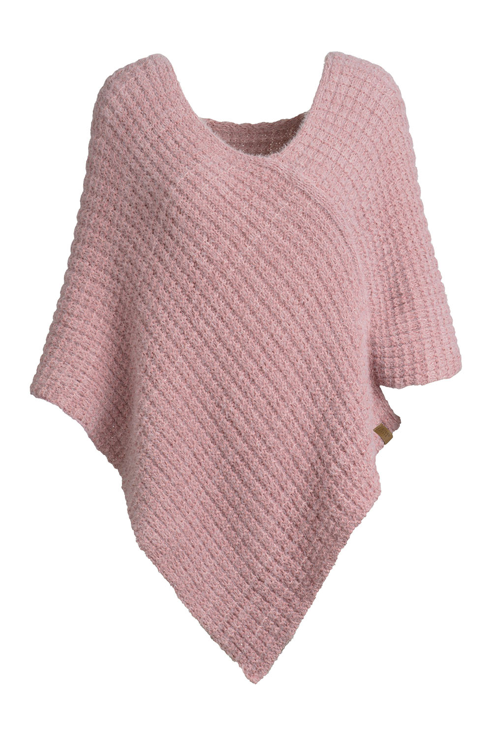 Vivisence Damen Strickponcho Asymmetrischer Schnitt Wärmender Komfort, Pink