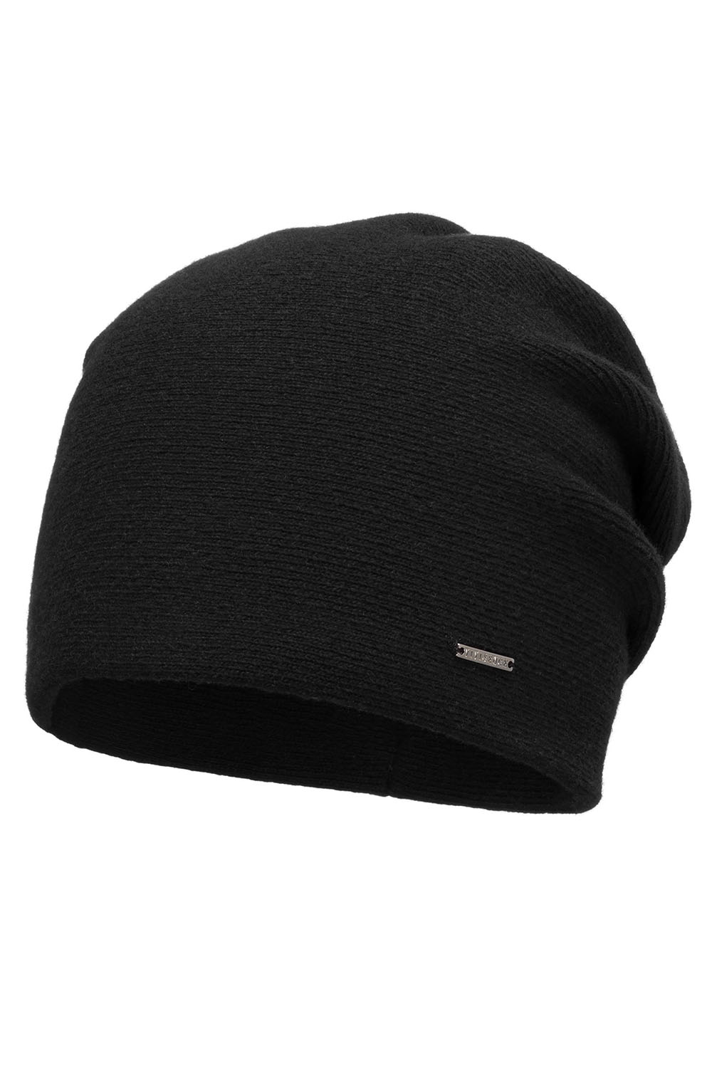 Vivisence Damen Mütze Wolle Falten Fleece Gefüttert Bequem Alltag Winter 7085, schwarz