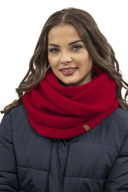 Vivisence Loop Schal Strick Zweimal Gefaltet Ideal Wärm Für Wintertage 7103, rot