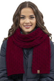 Vivisence Damen Winter Set Mütze Schal Fäustlinge Fleecefutter Gegen Kälte, weinrot