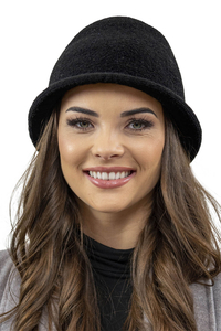 Vivisence Chapeau Femme Hiver Classique En Fil Chaud Idéal Pour Offrir 7044, noir