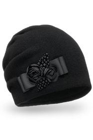 Vivisence Damen Mütze Warm Wintermütze Wolle Gemütlich Elegante Herbst 7080, schwarz