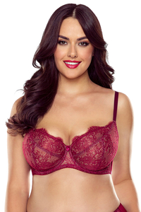 Vivisence underwired lace non padded bra 1059, maroon