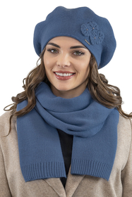 Vivisence Damen Winter Schal Mit Dekorativer Bindung Für Kalte Wintertage 7104, blau