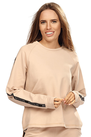 Reviver classic ladies sweatshirt long sleeve F5593 , Beige