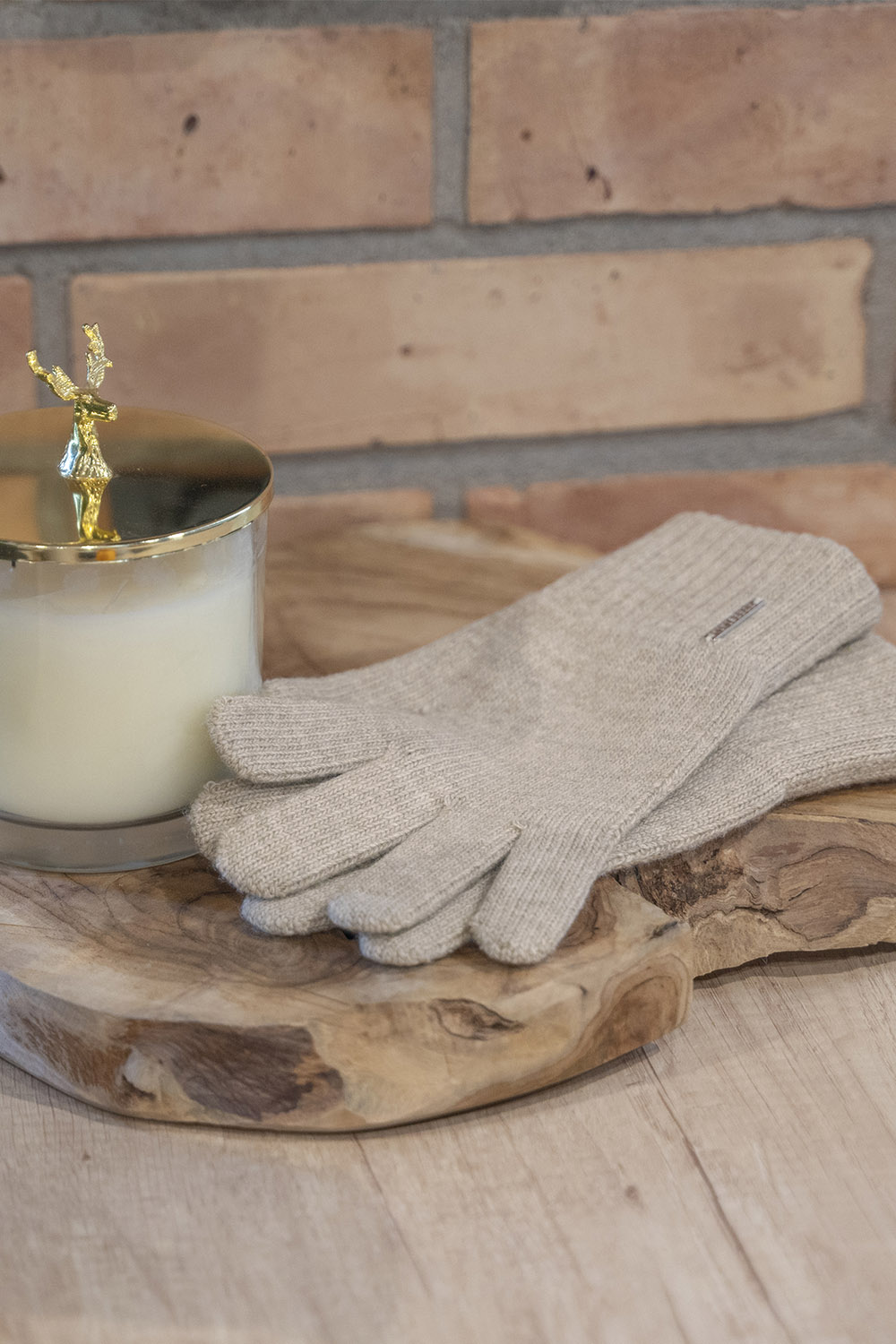 Vivisence Damen Handschuhe Winter Aus Warmem Garn Perfekt für Kalte Tage 7204, beige