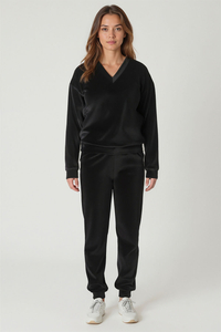 Vivisence Damen Trainingsanzug-Set Baumwolle Konische Hosen Ideal Für Komfort Im Alltag 9202,