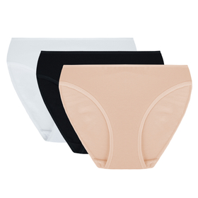 Vivisence femmes slip souple 4002, blanc/noir/beige