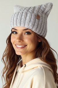 Vivisence Femme Bonnet Hiver Laine Merinos Doux Pour Protection Contre Le Froid, gris