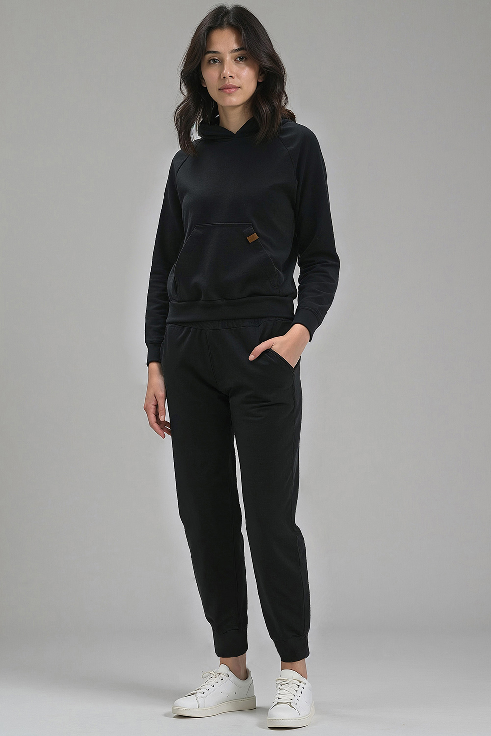 Vivisence Femme Ensemble Survêtement Coton Capuche Poches Confort Quotidien 9203, 
