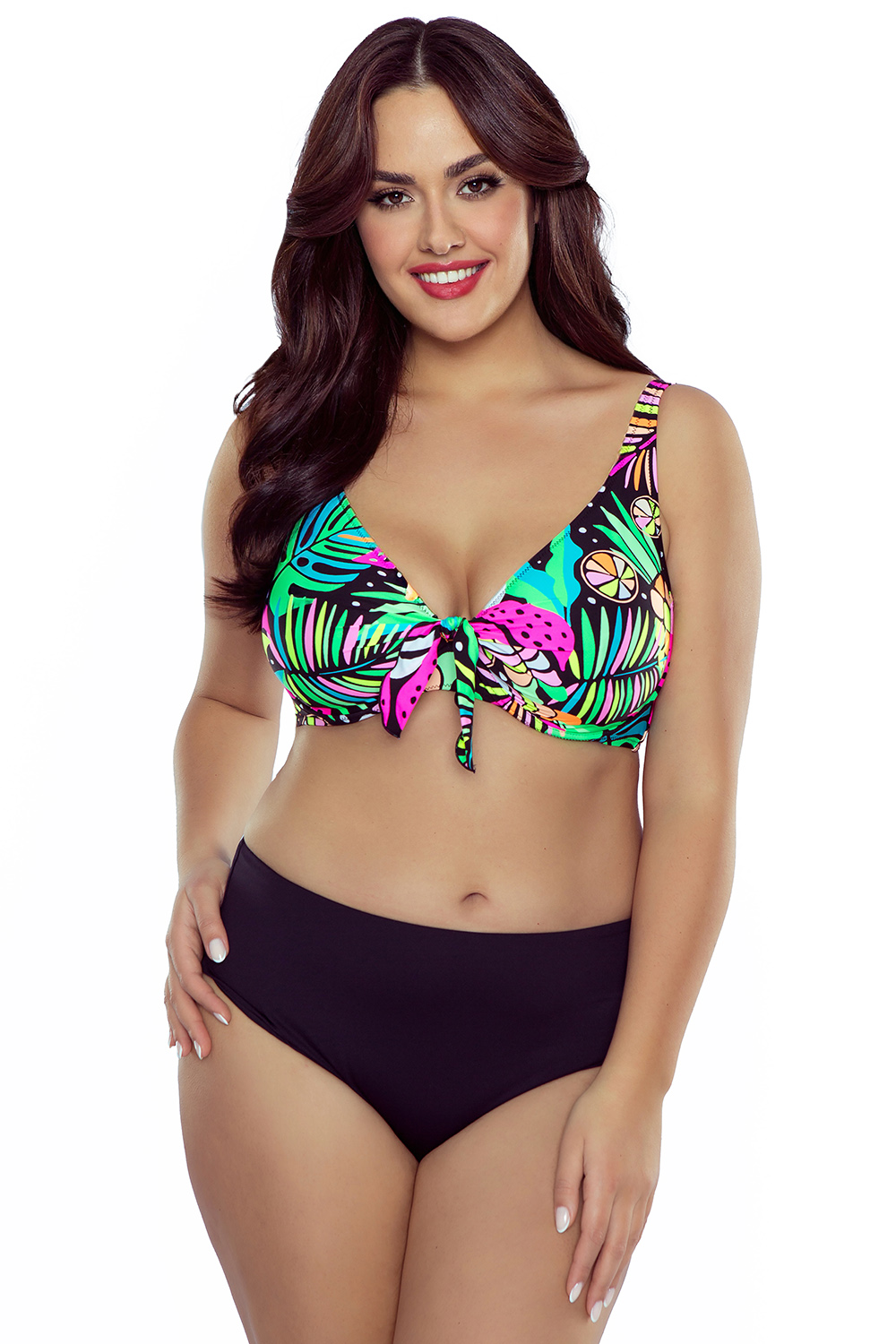 Vivisence Bikini Oberteil Damen Bügel Schleife Formend Stützfunktion 3203, tropisch