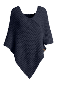 Vivisence Femme Poncho Maille Asymétrique Douceur Et Liberté De Mouvement, bleu foncé